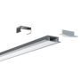 LED PROFIL ALU VGRADNI(ROB) 2m 17,7/12,3mm S POKROVOM 4xZAKLJUČKI *LCR