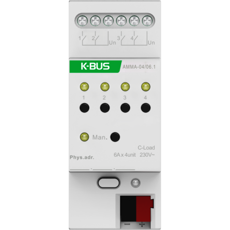 KNX SWITCH ACTUATOR 4-fold OR SHUTTER 2-FOLD 6A AMMA-04/06.1 *GVS