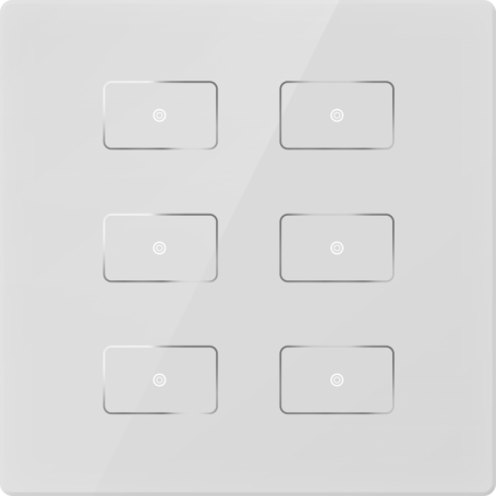 KNX CAPACITIVE PUSH BUTTON SENSOR 6-BUTTONS WHITE CHTB-06/01.2.10 *GVS